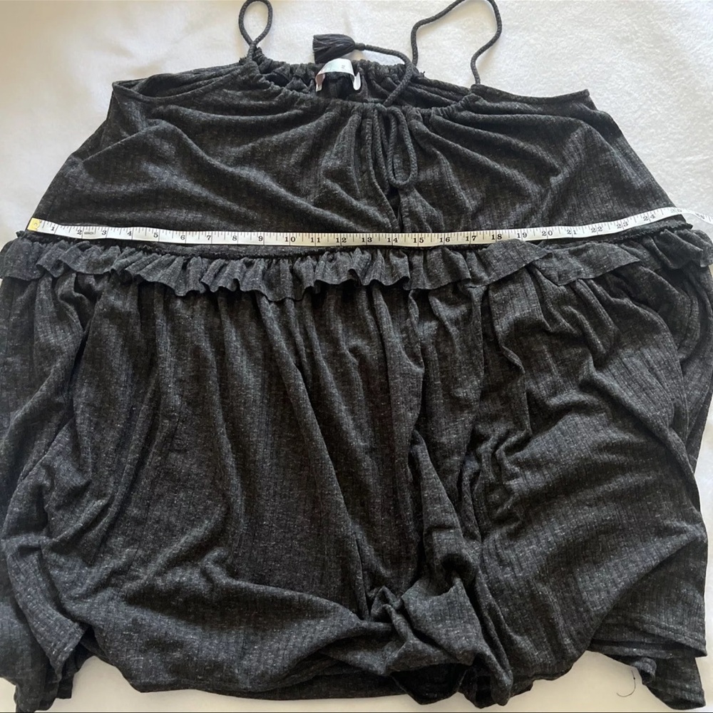Free People Beach Rosaline Tunic Dress Halter Tie Ruffle Swing Black Medium - Picture 5 of 7